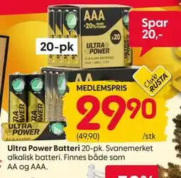 Rusta Ultra Power Batteri, Medlemspris tilbud