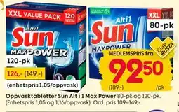 Rusta Oppvasktabletter Sun Alt i 1 Max Power, Medlemspris tilbud