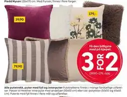Rusta Alle putetrekk, puter med fyll og innerputer tilbud