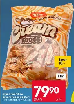 Rusta Skåne Konfektyr Cream Fudge godteri tilbud