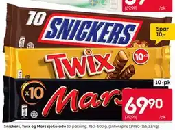 Rusta Snickers, Twix og Mars sjokolade tilbud