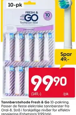 Rusta Tannbørstehode Fresh & Go tilbud
