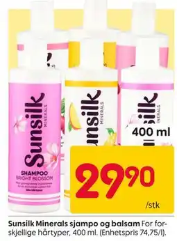 Rusta Sunsilk Minerals sjampo og balsam tilbud
