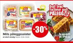 Spar Mills påleggssalater tilbud