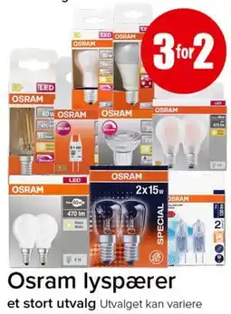 Spar Osram lyspærer tilbud