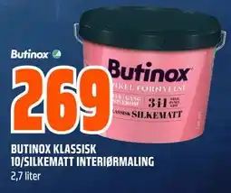 Obs Bygg BUTINOX KLASSISK 10/SILKEMATT INTERIØRMALING tilbud