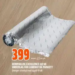 Obs Bygg BERRYALLOC EXCELLENCE GO 60 UNDERLAG FOR LAMINAT OG PARKETT tilbud
