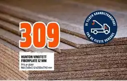 Obs Bygg HUNTON VINDTETT FIBERPLATE 12 MM tilbud