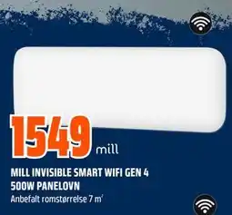 Obs Bygg MILL INVISIBLE SMART WIFI GEN 4 500W PANELOVN tilbud