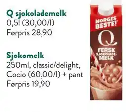 Jacobs Q sjokolademelk tilbud