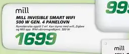 Coop Byggmix MILL INVISIBLE SMART WIFI 500 W GEN. 4 PANELOVN tilbud