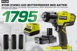 Coop Byggmix RYOBI R18IW3-120S MUTTERTREKKER MED BATTERI tilbud