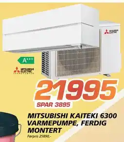 Coop Byggmix MITSUBISHI KAITEKI 6300 VARMEPUMPE, FERDIG MONTERT tilbud