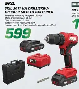 Coop Byggmix SKIL 3011 HA DRILL/SKRUTREKKER MED TO BATTERIER tilbud