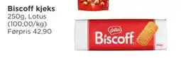 Meny Biscoff kjeks tilbud