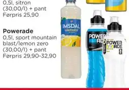 Meny Powerade tilbud