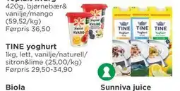 Meny TINE yoghurt tilbud