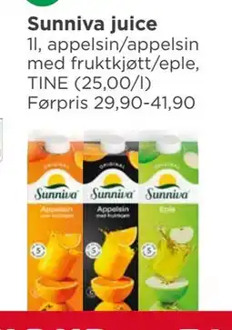 Meny Sunniva juice tilbud