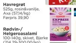 Meny Havregrøt tilbud