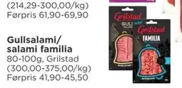 Meny Gullsalami/ salami familia tilbud