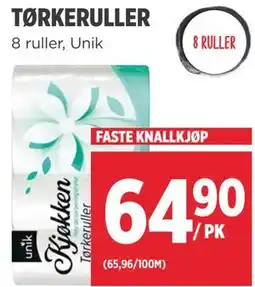 Meny TØRKERULLER tilbud