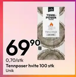 Gigaboks Tennposer hvite 100 stk tilbud