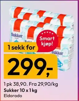 Gigaboks Sukker 10 x 1 kg tilbud