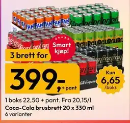 Gigaboks Coca-Cola brusbrett 20 x 330 ml tilbud