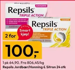 Gigaboks Repsils Jordbær/Honning & Sitron 24 stk tilbud