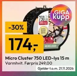 Gigaboks Micro Cluster 750 LED-lys 15 m tilbud