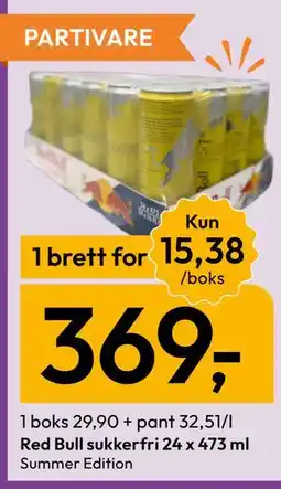 Gigaboks Red Bull sukkerfri Summer Edition tilbud