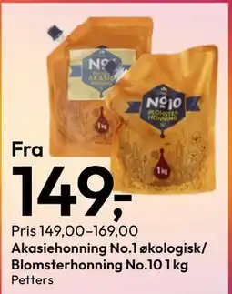 Gigaboks Akasiehonning No.1 økologisk/ Blomsterhonning No.10 1 kg tilbud