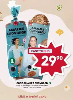 Coop Marked COOP AMALIES GROVBRØD tilbud