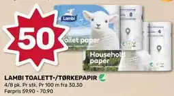 Coop Marked LAMBI TOALETT-/TØRKEPAPIR tilbud