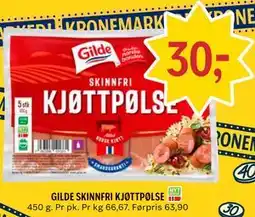 Coop Prix GILDE SKINNFRI KJØTTPØLSE tilbud