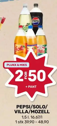 Coop Marked PEPSI/SOLO/ VILLA/MOZELL tilbud