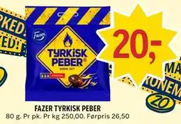 Coop Prix FAZER TYRKISK PEBER tilbud