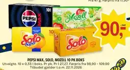 Coop Prix PEPSI MAX, SOLO, MOZELL 10 PK BOKS tilbud