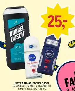 Coop Prix NIVEA ROLL-ON/DOBBEL DUSCH tilbud