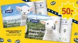Coop Prix LAMBI TOALETTPAPIR 8 PK/ TØRKEPAPIR 4 PK tilbud