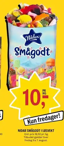 Coop Prix NIDAR SMÅGODT I LØSVEKT tilbud