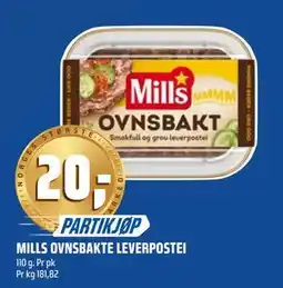 Coop Obs MILLS OVNSBAKTE LEVERPOSTEI tilbud