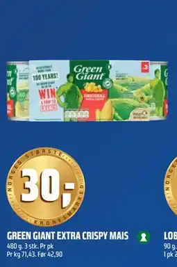 Coop Obs GREEN GIANT EXTRA CRISPY MAIS tilbud