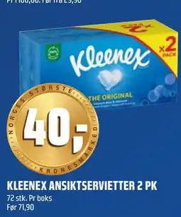 Coop Obs KLEENEX ANSIKTSERVIETTER 2 PK tilbud