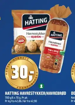 Coop Obs HATTING HAVRESTYKKER/HAVREBRØD tilbud