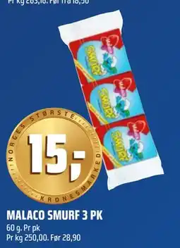 Coop Obs MALACO SMURF 3 PK tilbud