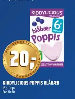 Coop Obs KIDDYLICIOUS POPPIS BLÅBÆR tilbud