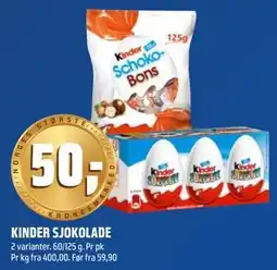 Coop Obs KINDER SJOKOLADE tilbud