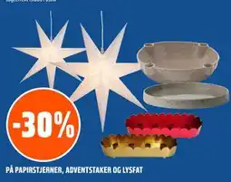 Coop Obs 30% PÅ PAPIRSTJERNER, ADVENTSTAKER OG LYSFAT tilbud