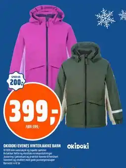Coop Obs OKIDOKI EVENES VINTERJAKKE BARN tilbud